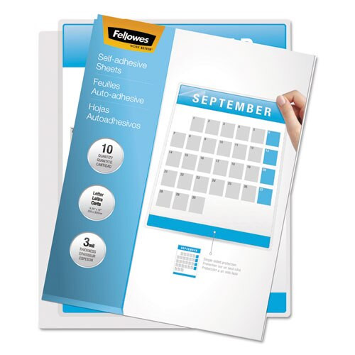 Self-adhesive Laminating Sheets, 3 Mil, 9.25" X 12", Gloss Clear, 50/box Self-adhesive Laminating Sheets, 3 Mil, 9.25" X 12", Gloss Clear, 50/box