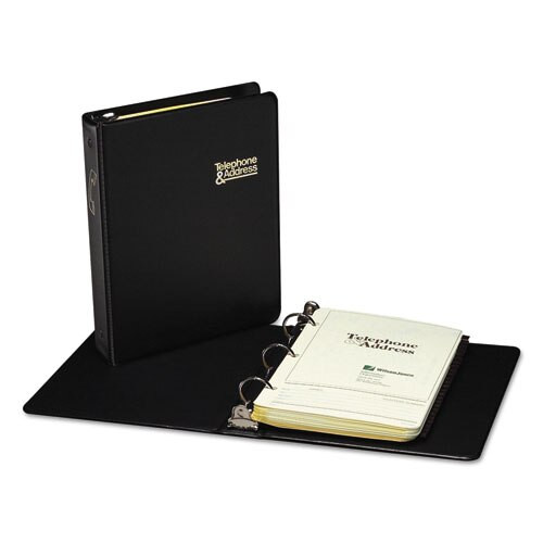 Looseleaf Phone/address Book, 1" Capacity, 5 1/2 X 8 1/2, Black Vinyl, 80 Sheets Looseleaf Phone/address Book, 1" Capacity, 5 1/2 X 8 1/2, Black Vinyl, 80 Sheets