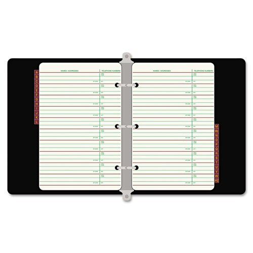 Looseleaf Phone/address Book, 1" Capacity, 5 1/2 X 8 1/2, Black Vinyl, 80 Sheets