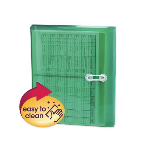 Poly String & Button Interoffice Envelopes, String & Button Closure, 9.75 X 11.63, Transparent Green, 5/pack