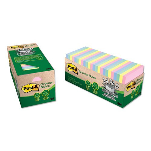 Recycled Note Pad Cabinet Pack, 3 X 3, Assorted Helsinki Colors, 75-sheet, 24/pk Recycled Note Pad Cabinet Pack, 3 X 3, Assorted Helsinki Colors, 75-sheet, 24/pk