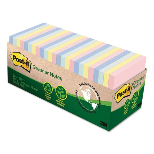 Recycled Note Pad Cabinet Pack, 3 X 3, Assorted Helsinki Colors, 75-sheet, 24/pk Recycled Note Pad Cabinet Pack, 3 X 3, Assorted Helsinki Colors, 75-sheet, 24/pk