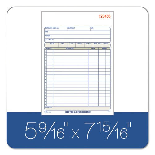 2-part Sales Book, 7 15/16 X 5 9/16, Carbonless, 50 Sets/book 2-part Sales Book, 7 15/16 X 5 9/16, Carbonless, 50 Sets/book