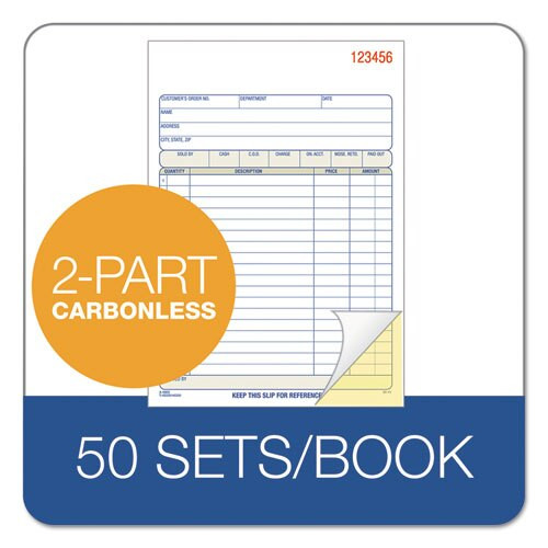 2-part Sales Book, 7 15/16 X 5 9/16, Carbonless, 50 Sets/book 2-part Sales Book, 7 15/16 X 5 9/16, Carbonless, 50 Sets/book
