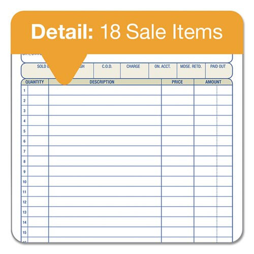 2-part Sales Book, 7 15/16 X 5 9/16, Carbonless, 50 Sets/book 2-part Sales Book, 7 15/16 X 5 9/16, Carbonless, 50 Sets/book