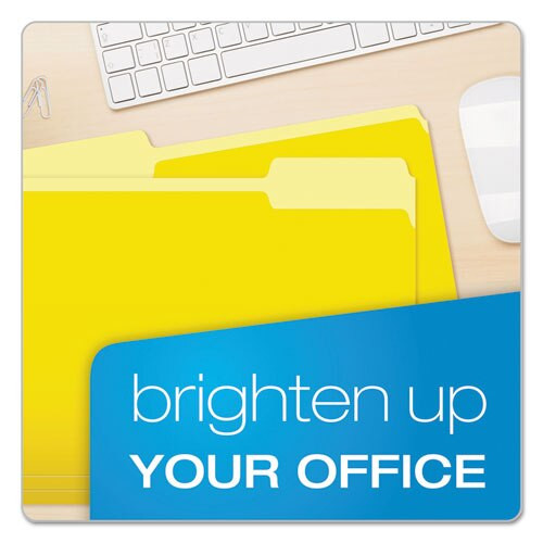 Colored File Folders, 1/3-cut Tabs, Letter Size, Yellowith Light Yellow, 100/box Colored File Folders, 1/3-cut Tabs, Letter Size, Yellowith Light Yellow, 100/box