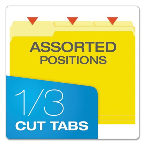Colored File Folders, 1/3-cut Tabs, Letter Size, Yellowith Light Yellow, 100/box Colored File Folders, 1/3-cut Tabs, Letter Size, Yellowith Light Yellow, 100/box