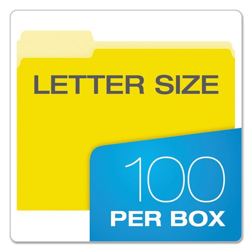 Colored File Folders, 1/3-cut Tabs, Letter Size, Yellowith Light Yellow, 100/box Colored File Folders, 1/3-cut Tabs, Letter Size, Yellowith Light Yellow, 100/box