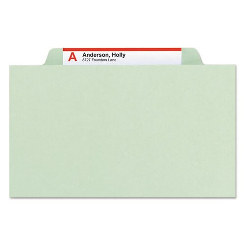 Pressboard Classification Folders With Safeshield Coated Fasteners, 2/5 Cut, 2 Dividers, Letter Size, Gray-green, 10/box Pressboard Classification Folders With Safeshield Coated Fasteners, 2/5 Cut, 2 Dividers, Letter Size, Gray-green, 10/box