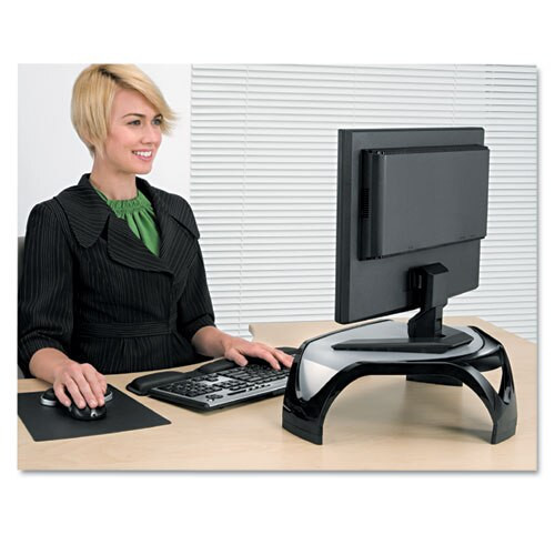 Smart Suites Corner Monitor Riser, 18 1/2 X 12 1/2 X 5 1/8, Black/clear Frost Smart Suites Corner Monitor Riser, 18 1/2 X 12 1/2 X 5 1/8, Black/clear Frost