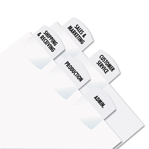 Laser Printable Index Tabs, 1/5-cut Tabs, White, 1.13" Wide, 375/pack Laser Printable Index Tabs, 1/5-cut Tabs, White, 1.13" Wide, 375/pack