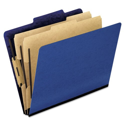 Six-section Colored Classification Folders, 2 Dividers, Letter Size, Blue, 10/box Six-section Colored Classification Folders, 2 Dividers, Letter Size, Blue, 10/box