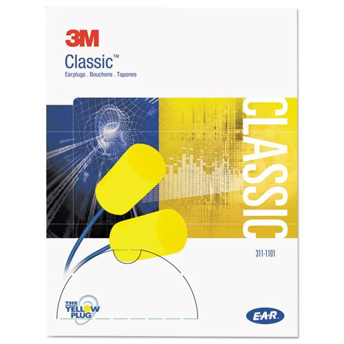 E·a·r Classic Earplugs, Corded, Pvc Foam, Yellow, 200 Pairs E·a·r Classic Earplugs, Corded, Pvc Foam, Yellow, 200 Pairs