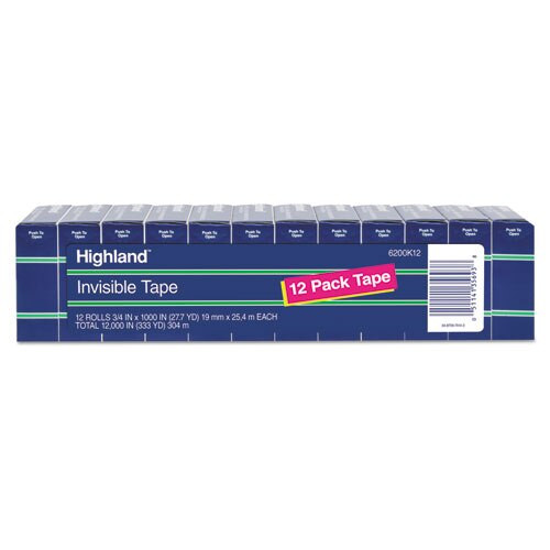 Invisible Permanent Mending Tape, 1" Core, 0.75" X 83.33 Ft, Clear, 12/pack Invisible Permanent Mending Tape, 1" Core, 0.75" X 83.33 Ft, Clear, 12/pack