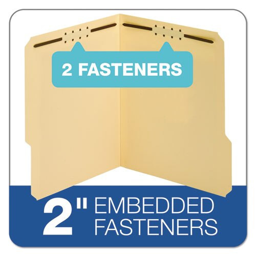 Top Tab 2-fastener Folder, 1/3-cut Tabs, Letter Size, Manila, 50/box Top Tab 2-fastener Folder, 1/3-cut Tabs, Letter Size, Manila, 50/box