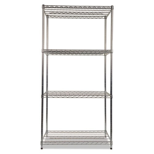 Nsf Certified Industrial 4-shelf Wire Shelving Kit, 36w X 24d X 72h, Silver Nsf Certified Industrial 4-shelf Wire Shelving Kit, 36w X 24d X 72h, Silver