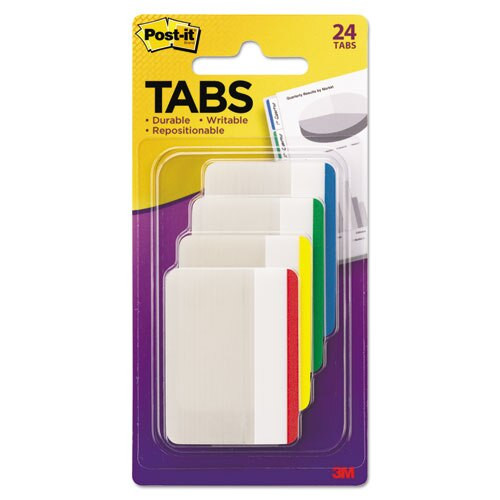 2" And 3" Tabs, Lined, 1/5-cut Tabs, Assorted Primary Colors, 2" Wide, 24/pack 2" And 3" Tabs, Lined, 1/5-cut Tabs, Assorted Primary Colors, 2" Wide, 24/pack