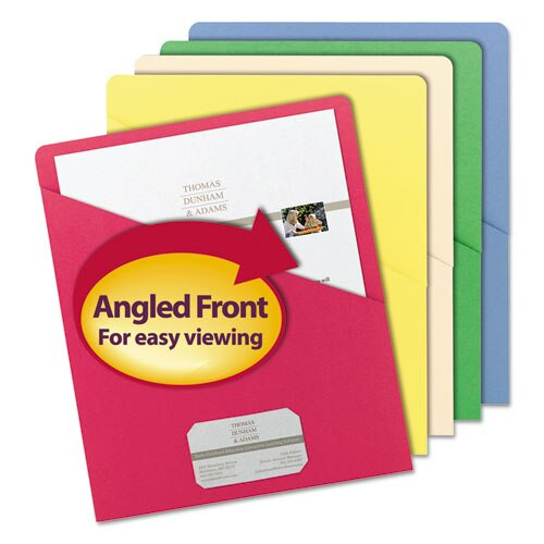 Organized Up Slash Jackets, Letter Size, Assorted Colors, 25/pack