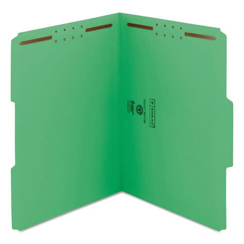 Top Tab Colored 2-fastener Folders, 1/3-cut Tabs, Letter Size, Green, 50/box Top Tab Colored 2-fastener Folders, 1/3-cut Tabs, Letter Size, Green, 50/box