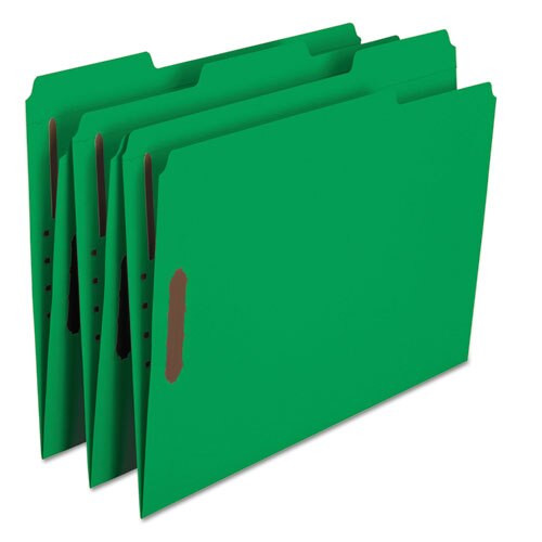 Top Tab Colored 2-fastener Folders, 1/3-cut Tabs, Letter Size, Green, 50/box Top Tab Colored 2-fastener Folders, 1/3-cut Tabs, Letter Size, Green, 50/box