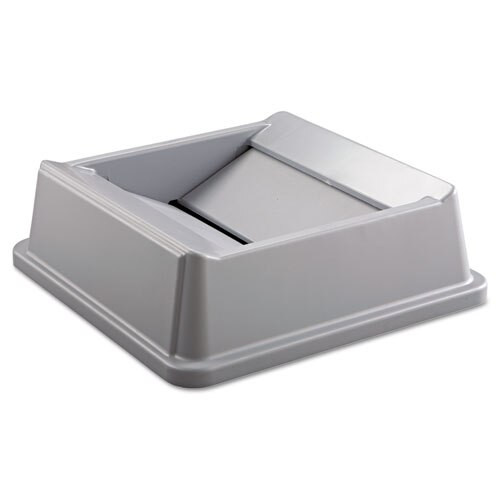 Untouchable Square Swing Top Lid, Plastic, 20.13w X 20.13d X 6.25h, Gray Untouchable Square Swing Top Lid, Plastic, 20.13w X 20.13d X 6.25h, Gray