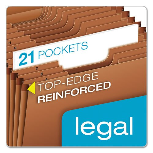 Heavy-duty Expanding File, 21 Sections, 1/3-cut Tab, Legal Size, Redrope Heavy-duty Expanding File, 21 Sections, 1/3-cut Tab, Legal Size, Redrope