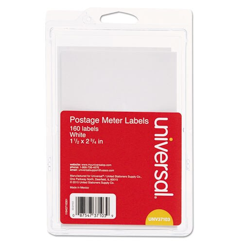 Self-adhesive Postage Meter Labels, 2.75 X 1.5 - 5.5 X 1.5, White, 4/sheet, 40 Sheets/pack