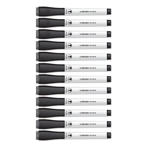 Medium Point Low-odor Dry-erase Markers With Erasers, Black, Dozen Medium Point Low-odor Dry-erase Markers With Erasers, Black, Dozen