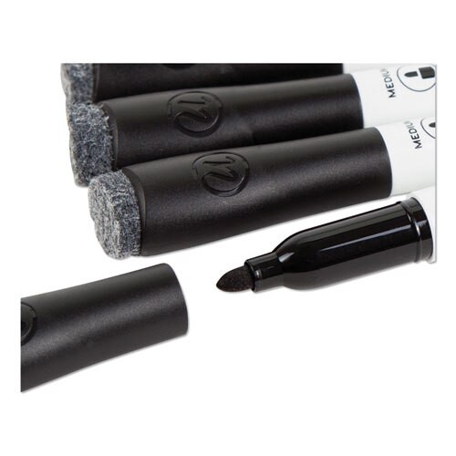 Medium Point Low-odor Dry-erase Markers With Erasers, Black, Dozen Medium Point Low-odor Dry-erase Markers With Erasers, Black, Dozen