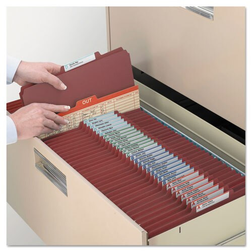 Pressboard Classification Folders With Safeshield Coated Fasteners, 2/5 Cut, 2 Dividers, Letter Size, Red, 10/box Pressboard Classification Folders With Safeshield Coated Fasteners, 2/5 Cut, 2 Dividers, Letter Size, Red, 10/box
