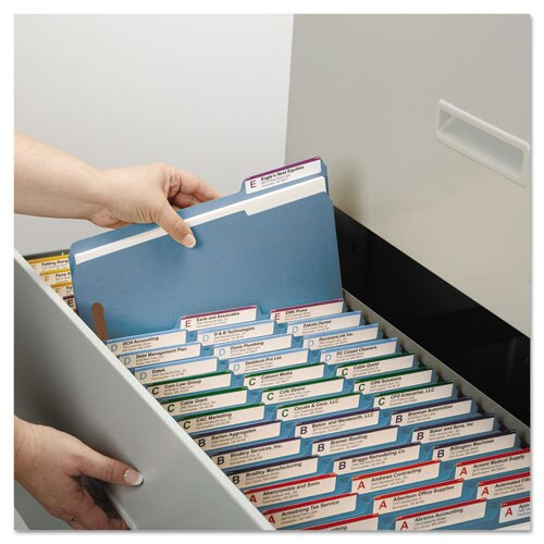Top Tab Colored 2-fastener Folders, 1/3-cut Tabs, Letter Size, Blue, 50/box Top Tab Colored 2-fastener Folders, 1/3-cut Tabs, Letter Size, Blue, 50/box