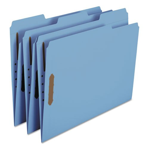 Top Tab Colored 2-fastener Folders, 1/3-cut Tabs, Letter Size, Blue, 50/box Top Tab Colored 2-fastener Folders, 1/3-cut Tabs, Letter Size, Blue, 50/box