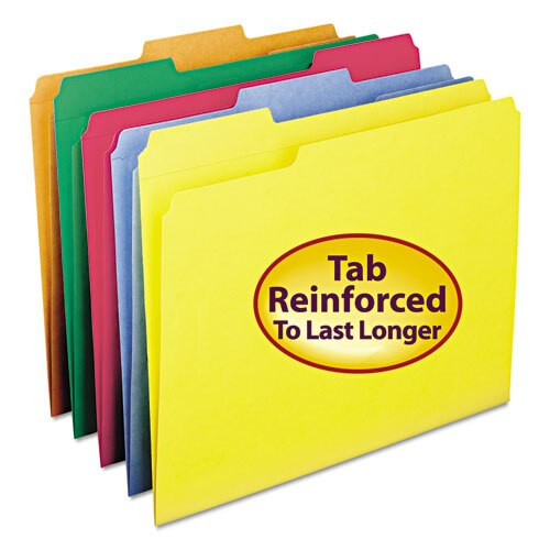 Reinforced Top Tab Colored File Folders, 1/3-cut Tabs, Letter Size, Blue, 100/box Reinforced Top Tab Colored File Folders, 1/3-cut Tabs, Letter Size, Blue, 100/box
