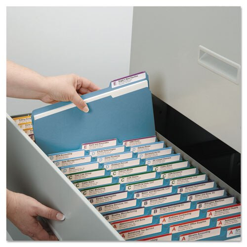 Reinforced Top Tab Colored File Folders, 1/3-cut Tabs, Letter Size, Blue, 100/box Reinforced Top Tab Colored File Folders, 1/3-cut Tabs, Letter Size, Blue, 100/box