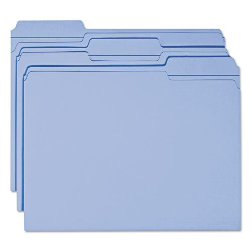 Reinforced Top Tab Colored File Folders, 1/3-cut Tabs, Letter Size, Blue, 100/box Reinforced Top Tab Colored File Folders, 1/3-cut Tabs, Letter Size, Blue, 100/box