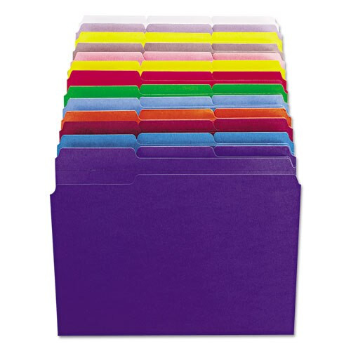 Reinforced Top Tab Colored File Folders, 1/3-cut Tabs, Letter Size, Blue, 100/box Reinforced Top Tab Colored File Folders, 1/3-cut Tabs, Letter Size, Blue, 100/box