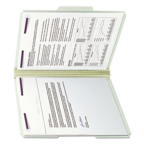 Recycled Pressboard Folders With Two Safeshield Coated Fasteners, 1/3-cut Tabs, 3" Expansion, Letter Size, Gray-green, 25/box Recycled Pressboard Folders With Two Safeshield Coated Fasteners, 1/3-cut Tabs, 3" Expansion, Letter Size, Gray-green, 25/box