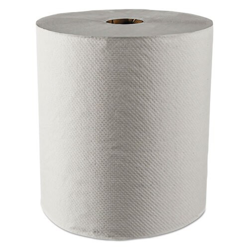 Essential 100% Recycled Fiber Hard Roll Towel, 1.5" Core,white,8" X 800ft, 12/ct Essential 100% Recycled Fiber Hard Roll Towel, 1.5" Core,white,8" X 800ft, 12/ct