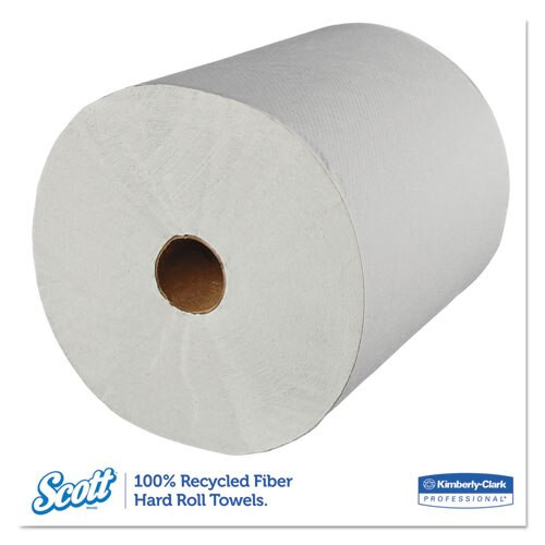 Essential 100% Recycled Fiber Hard Roll Towel, 1.5" Core,white,8" X 800ft, 12/ct Essential 100% Recycled Fiber Hard Roll Towel, 1.5" Core,white,8" X 800ft, 12/ct
