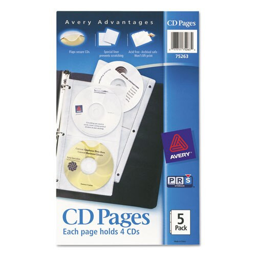 Two-sided Cd Organizer Sheets For Three-ring Binder, 5/pack Two-sided Cd Organizer Sheets For Three-ring Binder, 5/pack