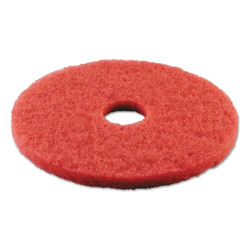 Buffing Floor Pads, 14" Diameter, Red, 5/carton Buffing Floor Pads, 14" Diameter, Red, 5/carton
