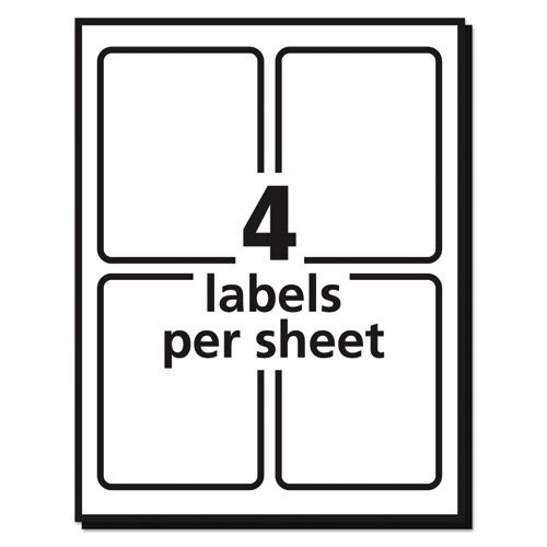 Vibrant Laser Color-print Labels W/ Sure Feed, 3 3/4 X 4 3/4, White, 100/pk