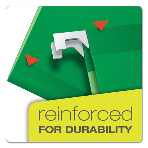 Colored Reinforced Hanging Folders, Letter Size, 1/5-cut Tab, Bright Green, 25/box Colored Reinforced Hanging Folders, Letter Size, 1/5-cut Tab, Bright Green, 25/box