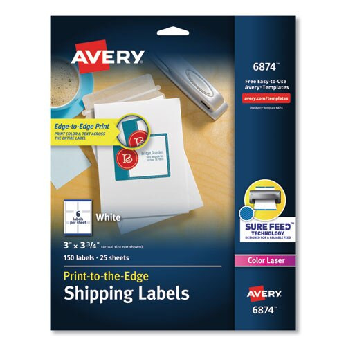 Vibrant Laser Color-print Labels W/ Sure Feed, 2 X 3 3/4, White, 200/pk Vibrant Laser Color-print Labels W/ Sure Feed, 2 X 3 3/4, White, 200/pk