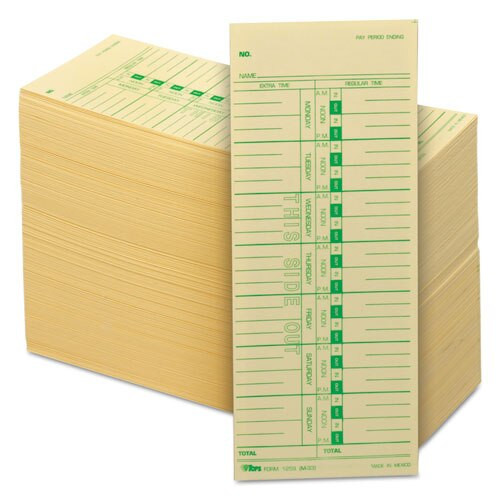 Time Card For Acroprint/ibm/lathem/simplex, Weekly, 3 1/2 X 9, 500/box Time Card For Acroprint/ibm/lathem/simplex, Weekly, 3 1/2 X 9, 500/box