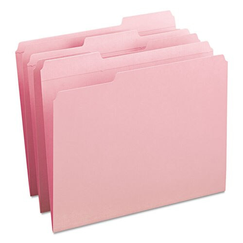 Reinforced Top Tab Colored File Folders, 1/3-cut Tabs, Letter Size, Pink, 100/box Reinforced Top Tab Colored File Folders, 1/3-cut Tabs, Letter Size, Pink, 100/box