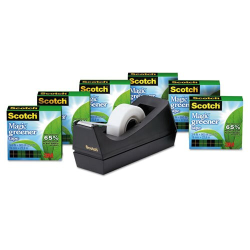 Magic Greener Tape With C38 Dispenser, 1" Core, 0.75" X 75 Ft, Clear, 6/pack Magic Greener Tape With C38 Dispenser, 1" Core, 0.75" X 75 Ft, Clear, 6/pack