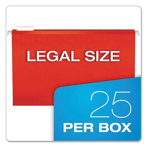 Colored Reinforced Hanging Folders, Legal Size, 1/5-cut Tab, Assorted, 25/box Colored Reinforced Hanging Folders, Legal Size, 1/5-cut Tab, Assorted, 25/box