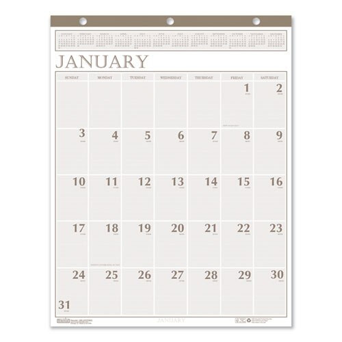 Recycled Large Print Monthly Wall Calendar, Leatherette Binding, 20 X 26, 2021 Recycled Large Print Monthly Wall Calendar, Leatherette Binding, 20 X 26, 2021