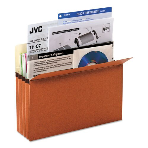 Redrope Expanding File Pockets, 3.5" Expansion, Letter Size, Redrope, 25/box Redrope Expanding File Pockets, 3.5" Expansion, Letter Size, Redrope, 25/box